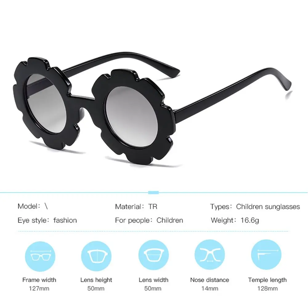 1pc Boys and Girls Cool Trend Eyewear Outdoor Product Round Flower Shape Vintage Children Fashion  Sunglasses Sun Glasses