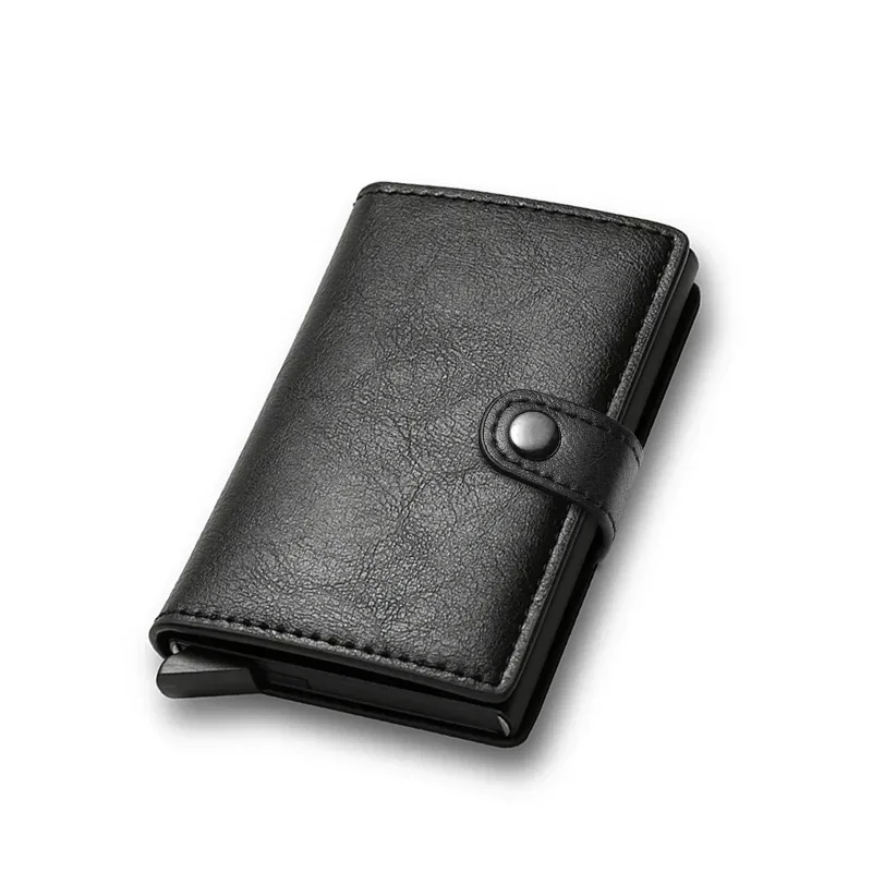 Anti Rfid Bank Credit Card Holder Wallets Men PU Leather Bank ID Cardholder Case Luxury Small Slim Thin Smart Minimalist Wallet