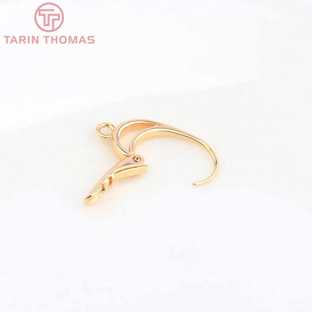 (4770)6PCS 10.5x19.5 มม.1.5 มม.24K Gold สีทองเหลืองต่างหู Hoop ต่างหู Clasp คุณภาพสูง DIY เครื่องประดับทําอุปกรณ์