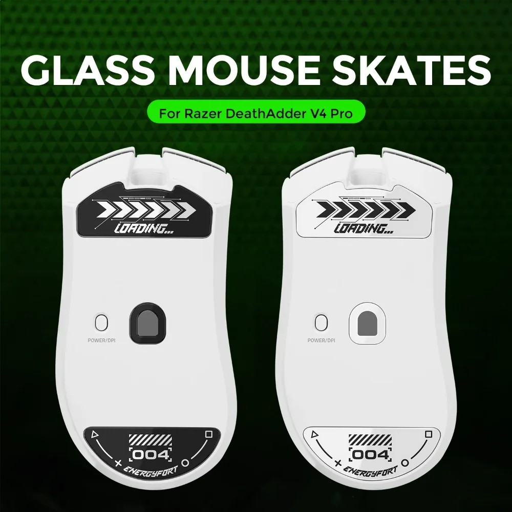 Glass Mouse Skates For Razer DeathAdder V4 Pro Mouse Feet Pads Smooth Durable Game Mice Accessories Slimmer Toughened Glass