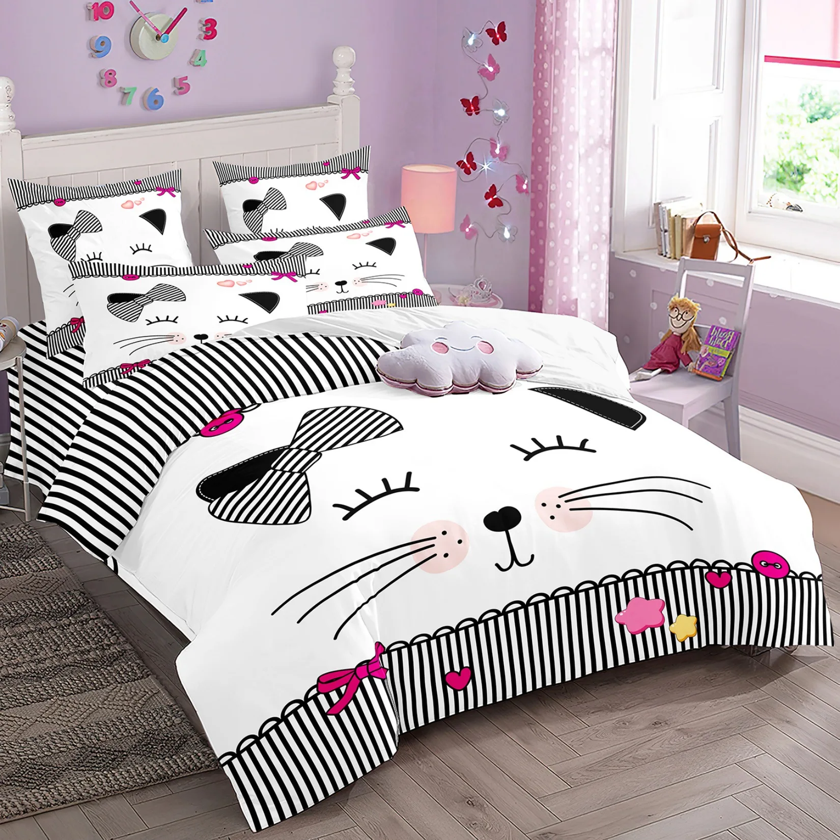 2/3pcs bedding set Digital Print Comfortable Duvet Cover for Home Bedroom Decoration, 1 Duvet Cover and 2pillowcase with Zippers