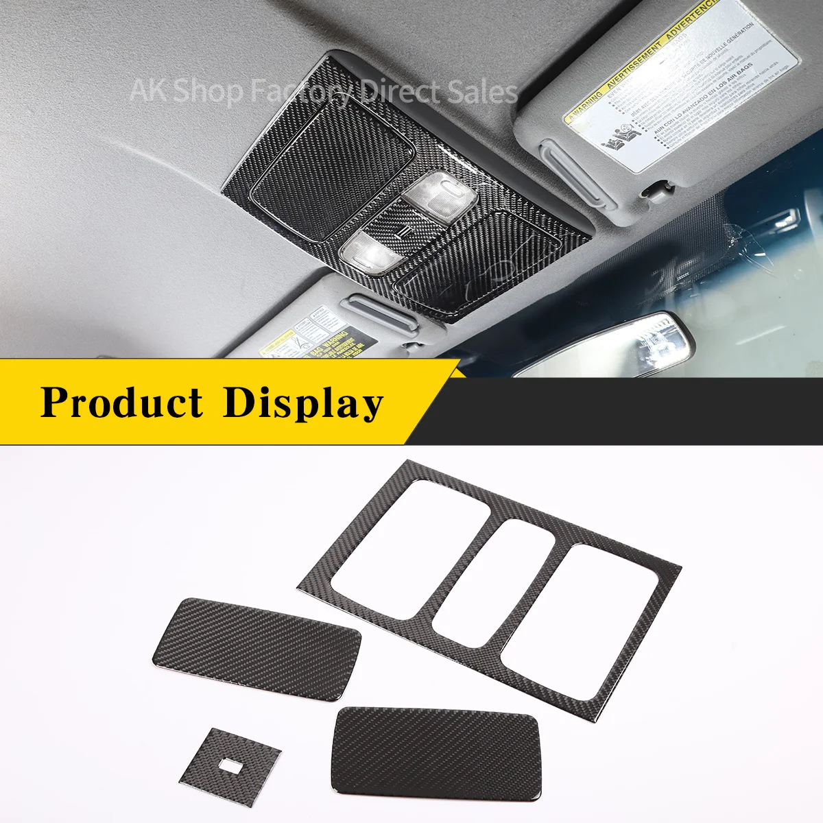 

For Toyota Tacoma 2011-2015 Soft Carbon Fiber Car Front Reading Light Panel Decorative Sticker Car Interior Accessories