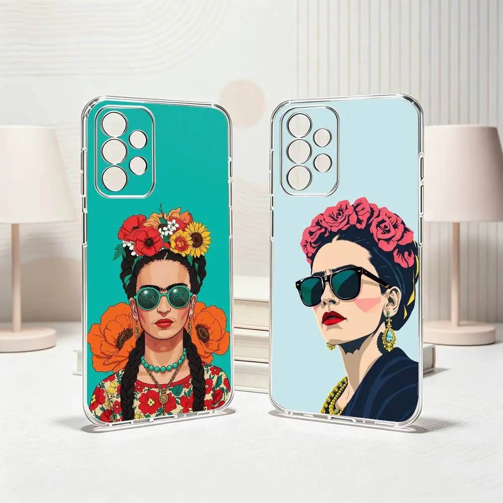 Printed Art Frida Kahlo-O  Phone Case Transparent Silicone Soft For Samsung S25,S24,S21,S22,S23,S30,Ultra,S20,Plus,Fe Gift