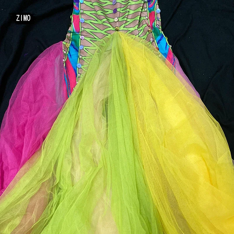 マーメイドドレスステージダンス衣装スパンコール女性のセクシーなストレッチパーティーイブニング誕生日ウェディングドレスパフォーマンス