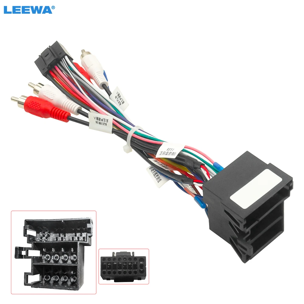 

LEEWA Car 16pin Power Cord Wiring Harness Adapter For Audi A3/A4 (04-06)/A6 (04-10) Installation Head Unit Cable #CA7729