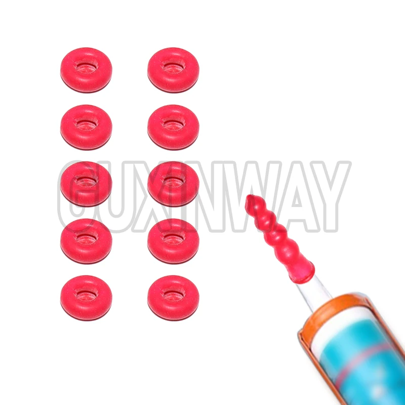 20pcs Caulk Cap Glass Glue Tip Sealing Cap Barrel Glue Mouth Protective Cover Caulking Gun Nozzles Cap Red Caulk Saving Cap