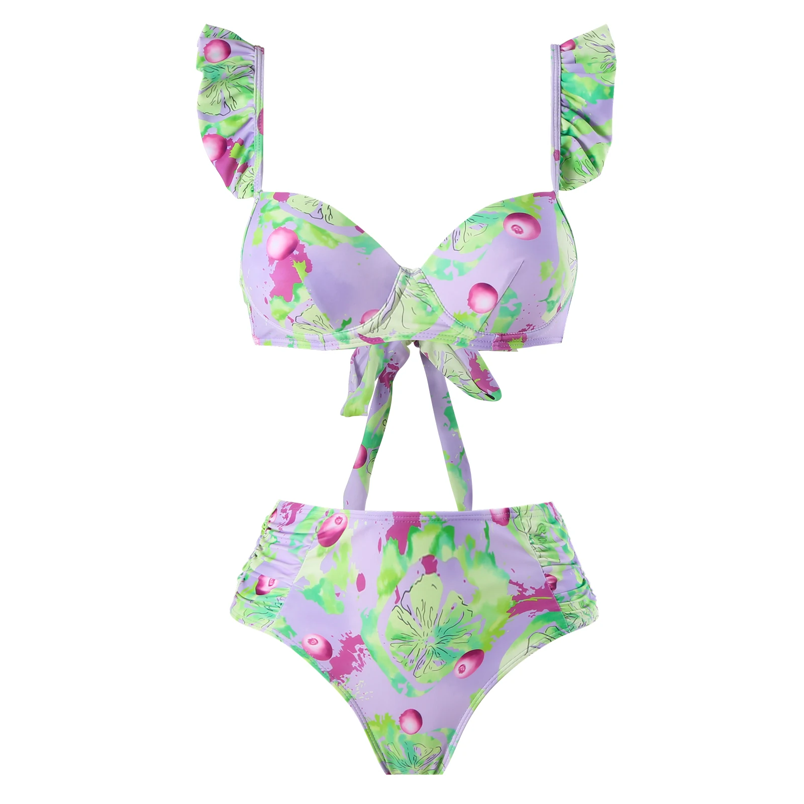 Women Summer New Sexy Ethnic Print Swimsuit Bikini Set Push-up Bandage Swimming Costume Bathing Suit Swimwear Beachwear