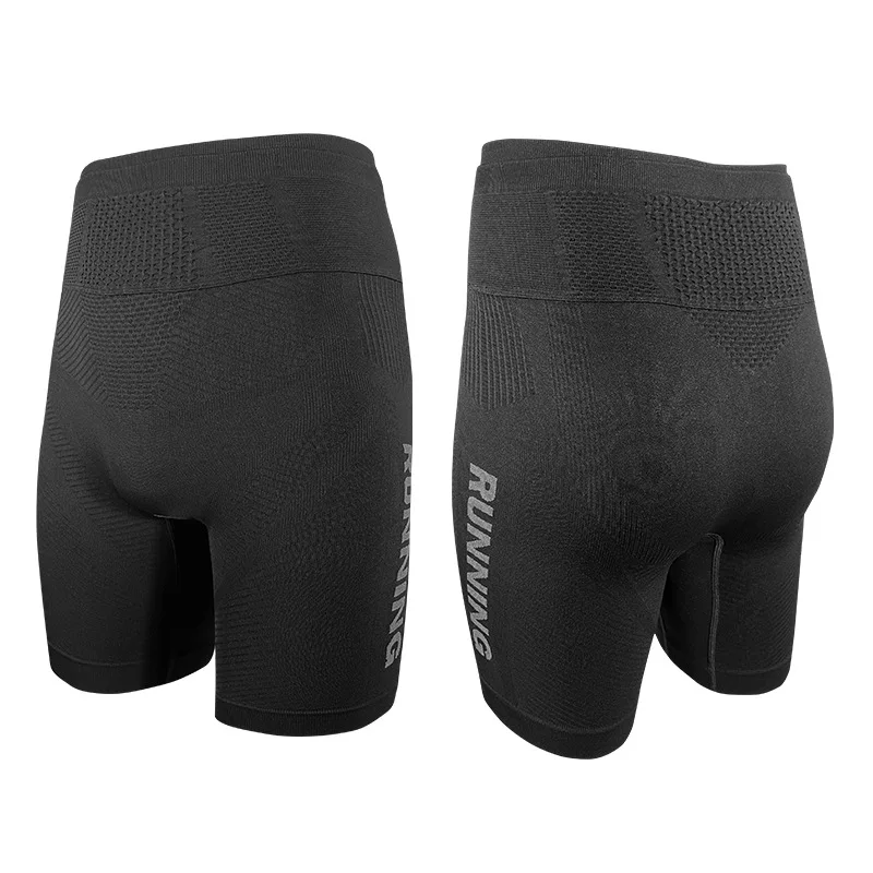 شورت جري مضغوط للرجال، سروال رياضي ضيق محبوك سريع الجفاف مع جيب وحقيبة خصر للتدريب على ركوب الدراجات في الماراثون #5