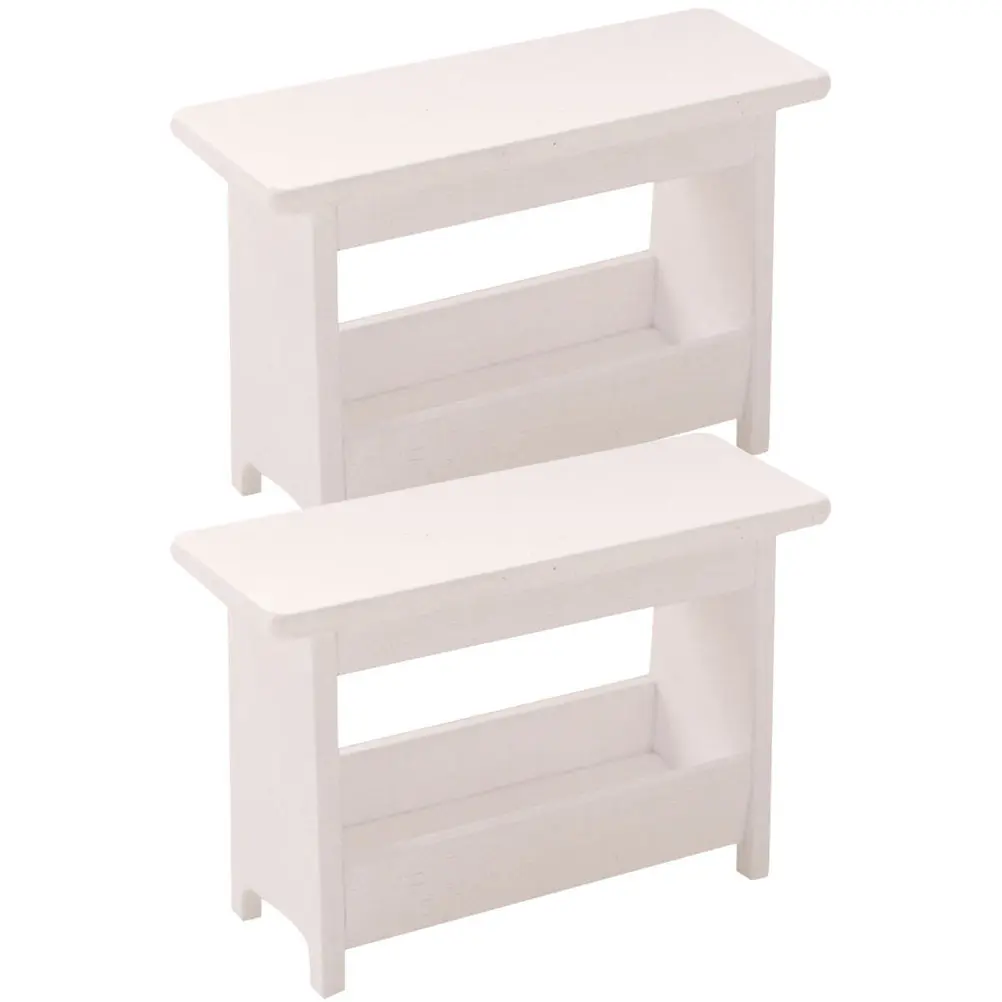 

2Pcs Premium Wooden Mini Desks for Dollhouse 1:12 Scale Highly Realistic Desk Ornament Small Lightweight Educational Pretend