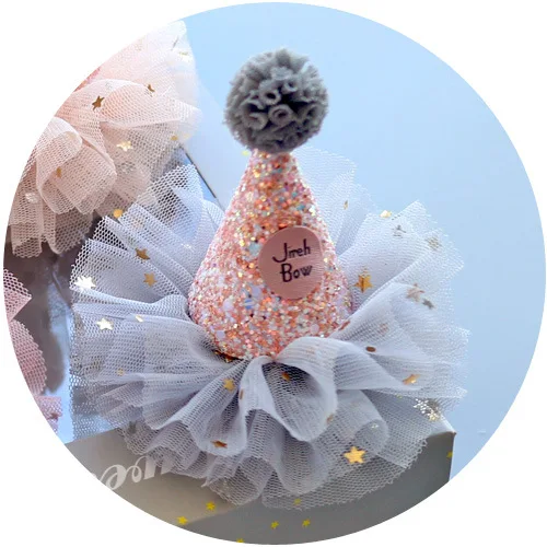 مشبك شعر كوري للفتيات الصغيرات على شكل نجمة لامعة من التول مصنوع يدويًا لعيد الميلاد الأول وإكسسوار لامع لالتقاط الصور