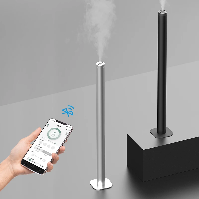 Aluminum Electric Tower Aromatherapy Essential Oil Diffuser Machine New Design Tall Fragrance Air Nebulizer For Hotels Floor