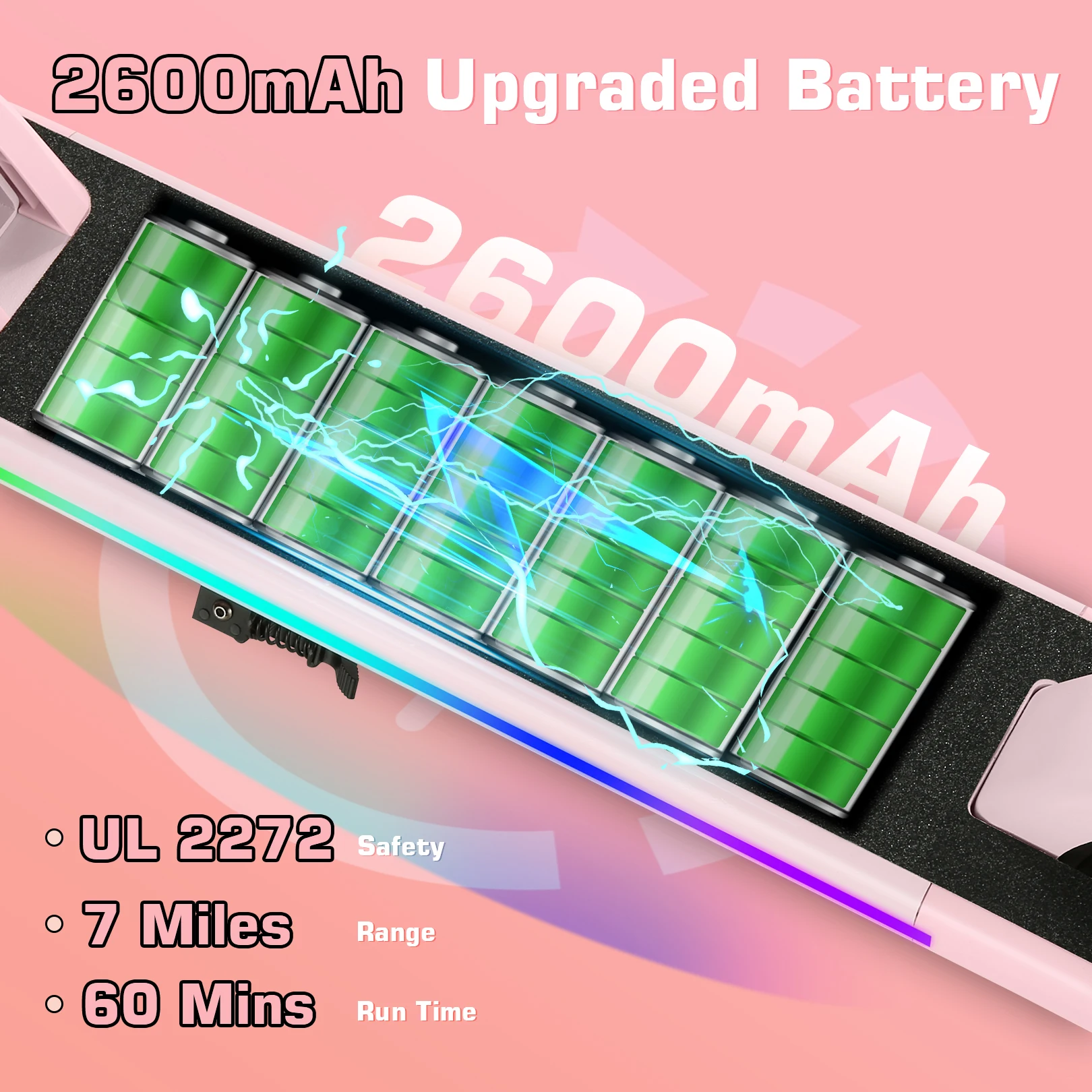 CAROMA سكوتر كهربائي للأطفال الذين تتراوح أعمارهم بين 6-12، 150 وات، أضواء ملونة، شاشة LED، قابلة للطي للأطفال، UL2272 ضمان لمدة سنة واحدة #3