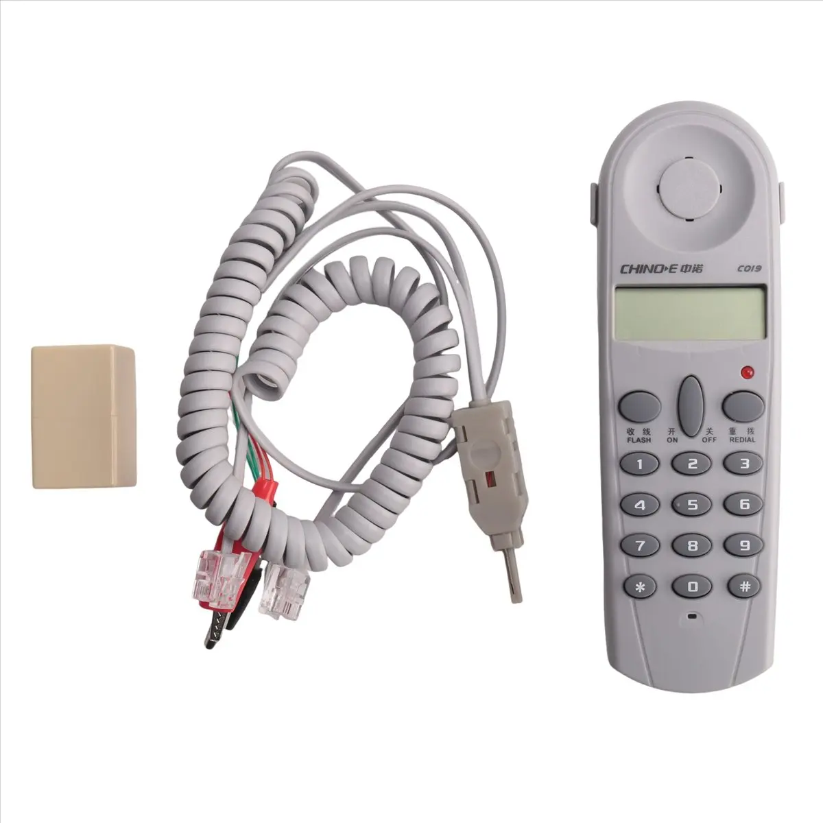 A14G Telephone Phone Butt Test Tester Lineman Tool Network Cable Set Device C019 Check for Telephone Line Fault Grey White