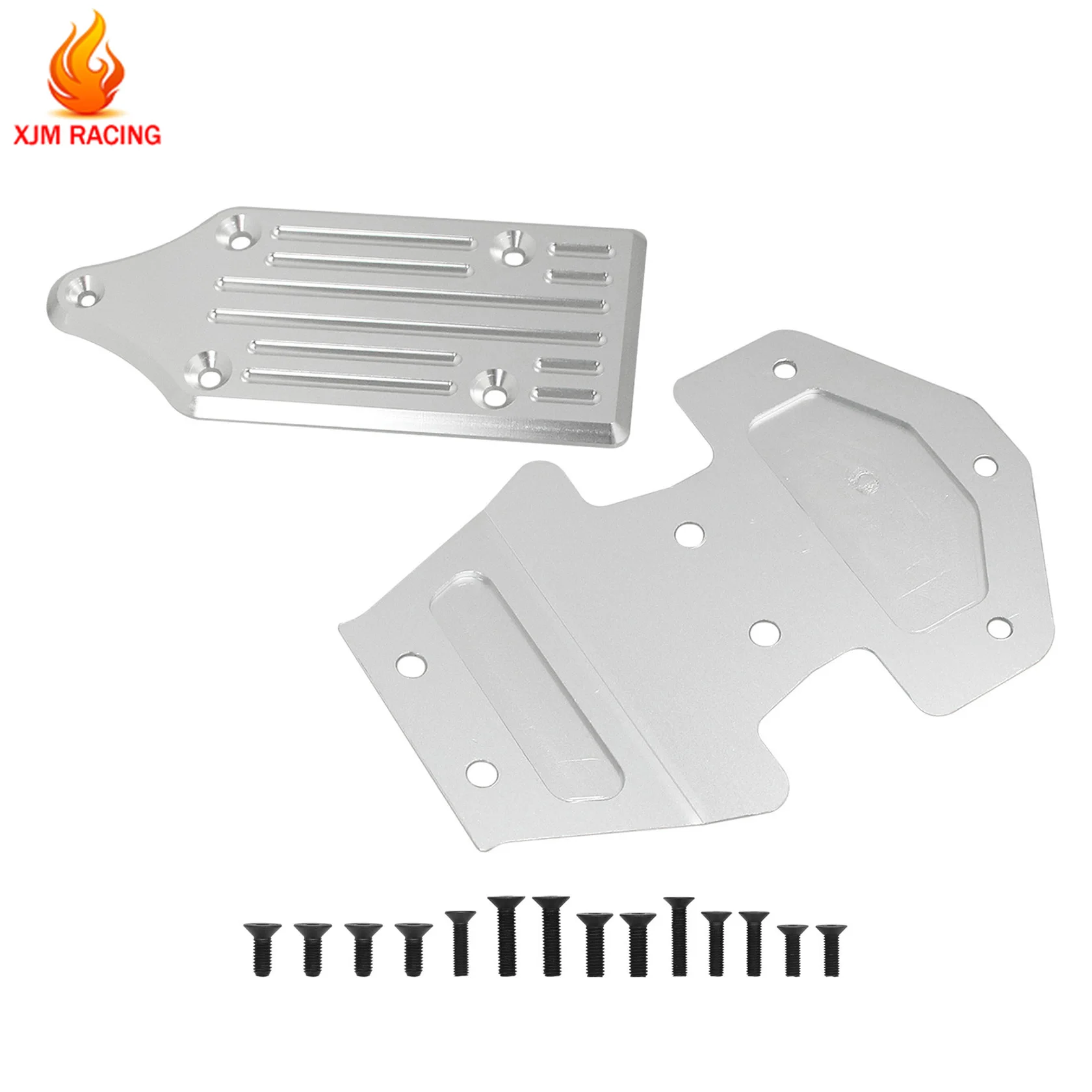 โลหะด้านหน้าลื่นไถลด้านหลังแผ่นแชสซี Proteciton สำหรับ1/5 Losi 5ive T Rofun Rovan LT KM X2 Mobil Rc อะไหล่