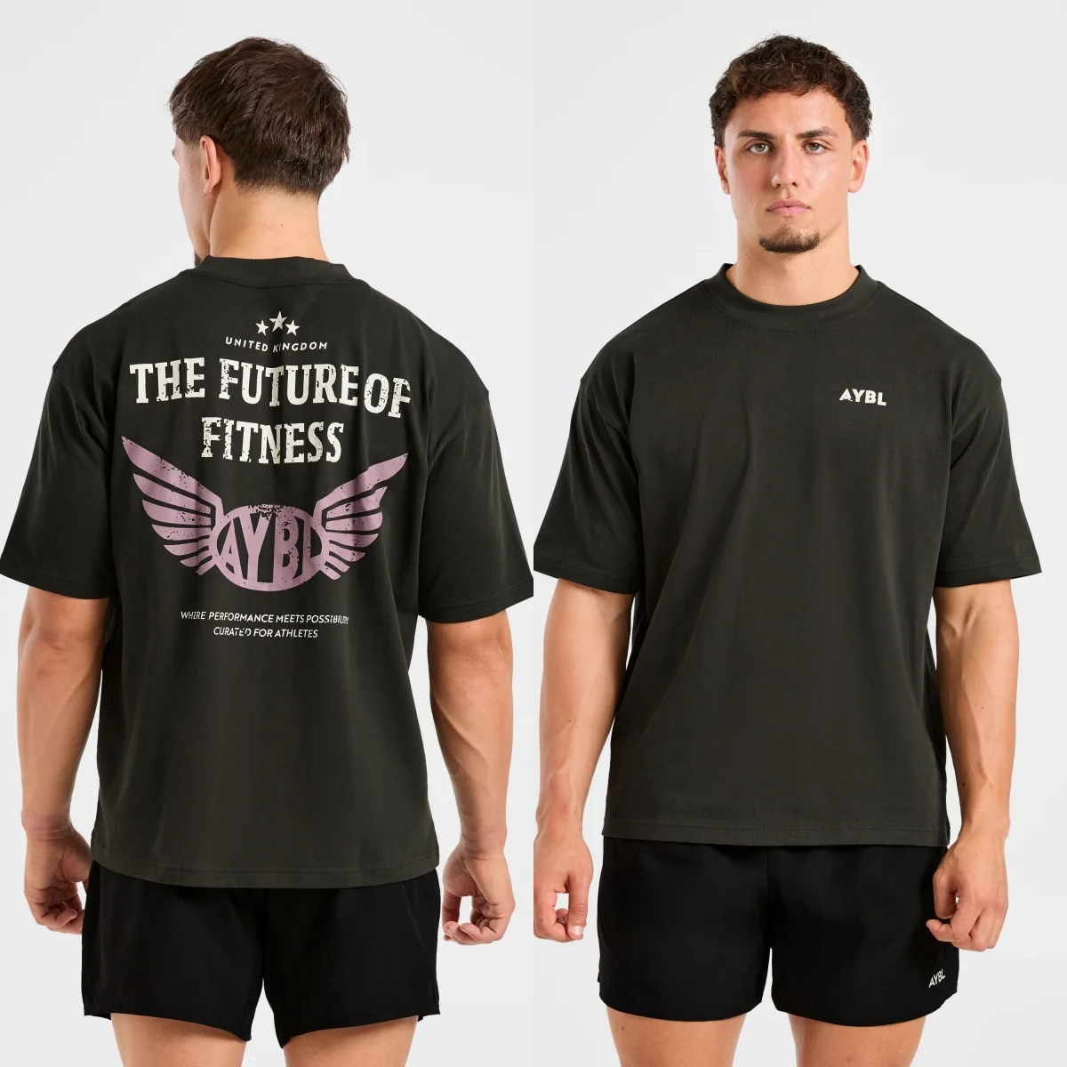 T-shirt graphique surdimensionné Future Fitness, marque de sport et de fitness, en coton, pour hommes et femmes, haut de sport.
