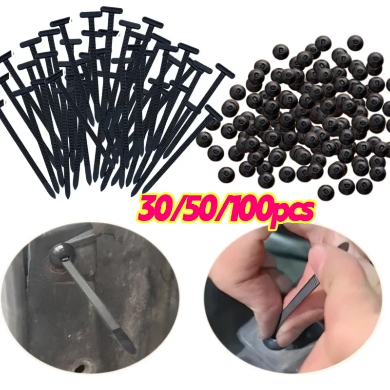 100PCS Nylon Universal Cable Tie Buckle-Heavy Duty Zip Ties Holder with Pin & Button Design Self-Locking Nylon Zip Ties Holder