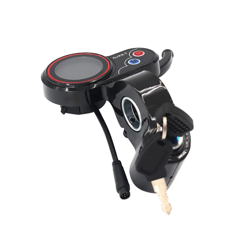 NJAX-T Dashboard Throttle 48V 6 Pin Tampilan LED untuk Nol 8 9 10 8X 10X 11X Instrumen Tampilan Skuter Listrik dengan Kunci