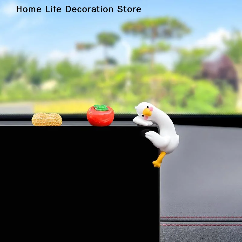 【H】1/3/5/7/9Pcs Cute 3D Resin Duck Figurine Mini Cartoon Animal Decor For Desk Car Dashboard TV Monitor Gift Idea