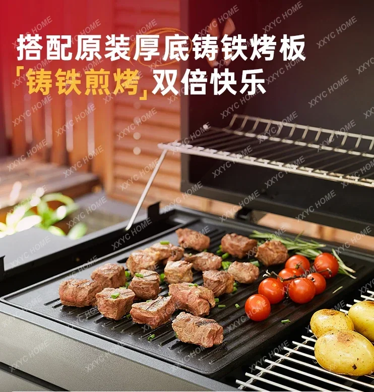 Courtyard Barbecue Grill Household Large American BBQ Charcoal Barbecue Grill Outdoor Stew Oven Tool