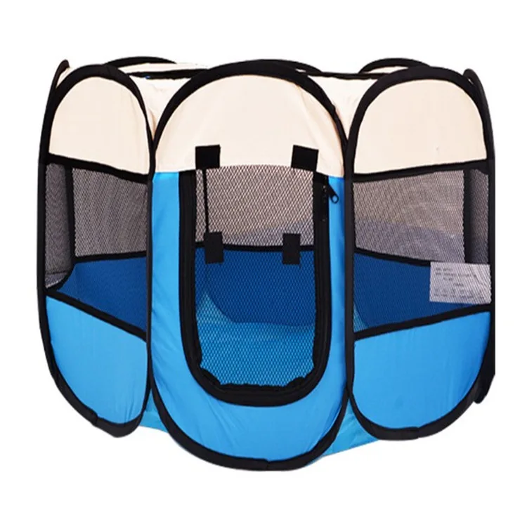 Octagonal Foldable Oxford Pet Playpen Breathable Mesh Whelping Box Isolation for Cat Dog Kitten Puppy