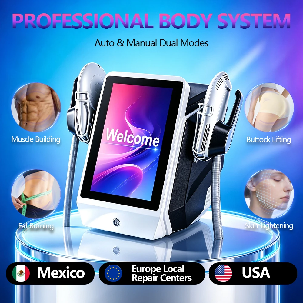 6500W EMS RF 4 Handles Optional Buttocks Fitness Equipment Body Shaping Machine High Energy Muscle Stimulation Improves Body