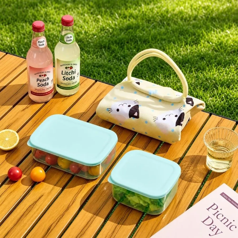 1Pc Cat Printed Insulated Lunch Bag Reusable Self-adhesive Self Adhesive Wrap Pouch Foldable Tablet Protective Wrap Cloth