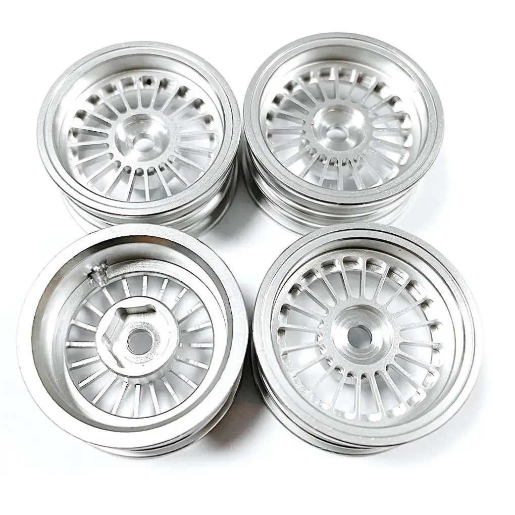 

RCGOFOLLOW 4piece Aluminum Alloy Shock-proof Metal Wheel Rims For 1/24 Rc Metal Wheel Rims Axial SCX24 RC Car Part