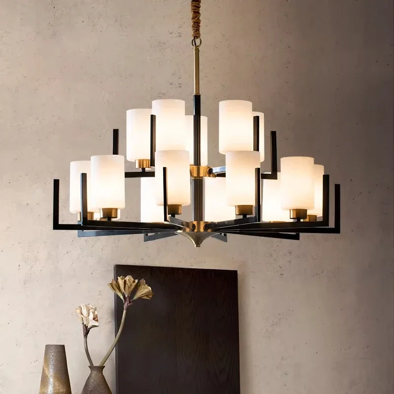Modern Modern Led Chandelier Nordic Living Room Lamp Retro Simple Dining Room Decoration Iron Art LED Hanging Lamps Pendant Ligh