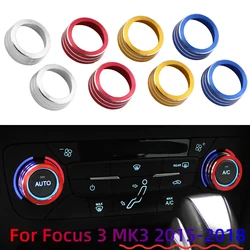 2Pcs Car Air Conditioning Knob Cover for Ford Focus 3 MK3 2015 - 2018 AC Knobs Covers Circle Trim  Aluminum Alloy Interior Acc.
