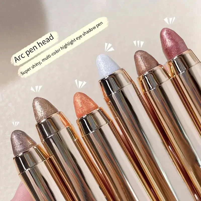 両面アイシャドウ スティック - パールグリッターとマット仕上げのハイライター & ブライトニング ペン