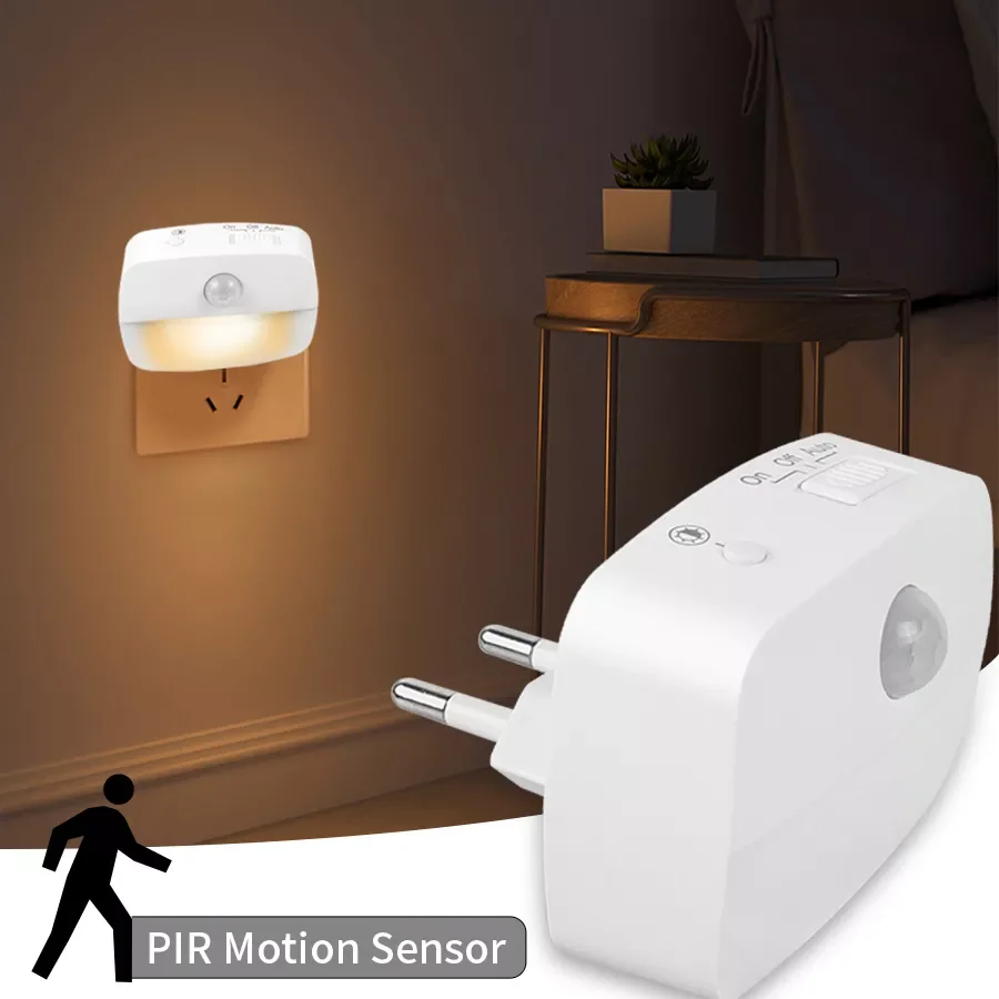 Luz LED de noche con enchufe inteligente, Sensor de movimiento de 240V, lámpara de pared con Sensor, para dormitorio, pasillo, WC, novedad