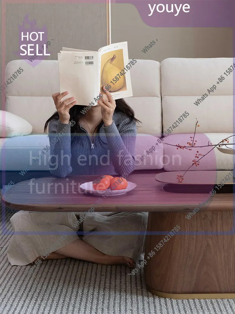 

il-BJ Early Morning Coffee Table | Solid Wood Small Coffee Table Wabi-**** Wind Living Room Pier Sofa Coffee Table Storage Ta
