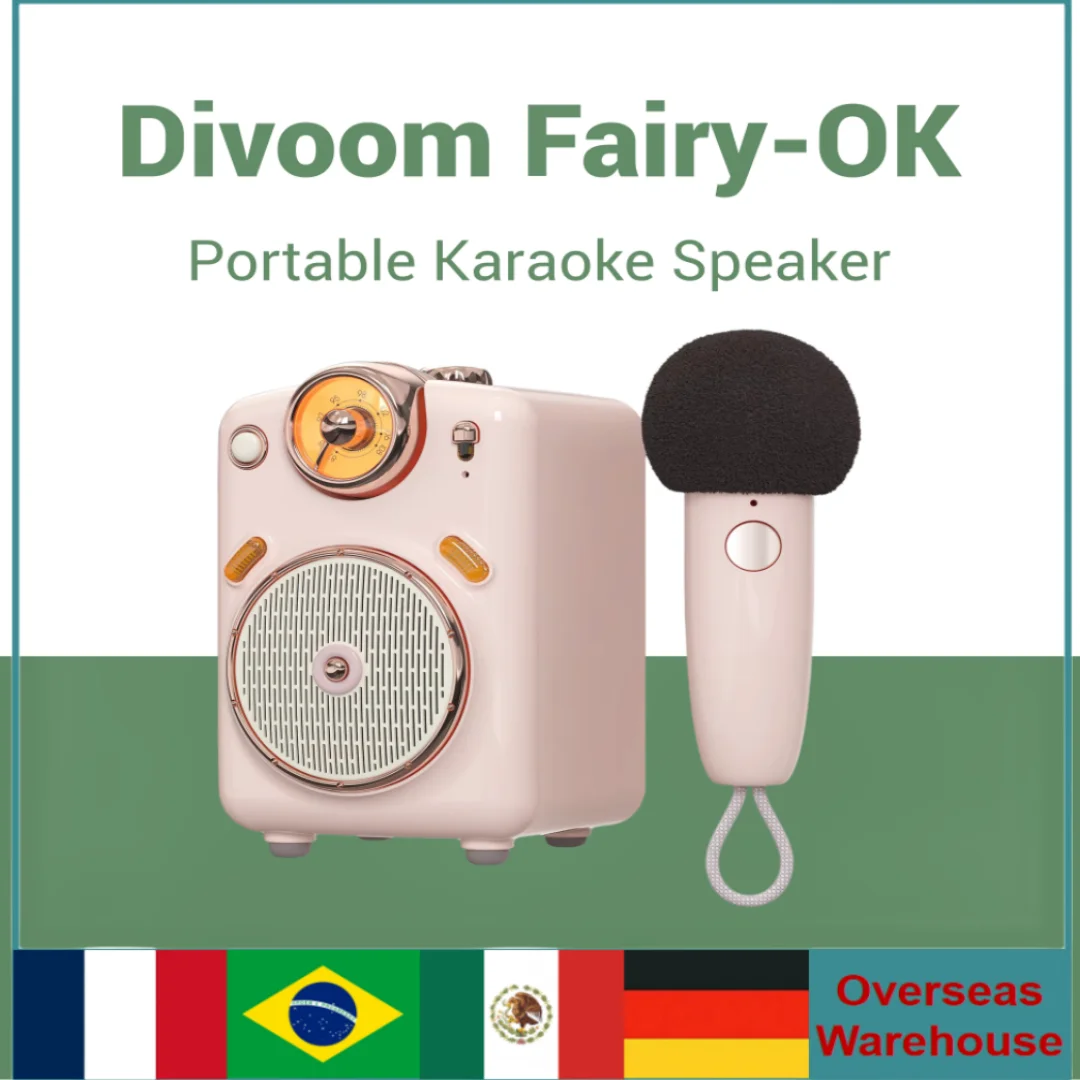 Divoom Fairy-ok Bluetooth Speakers With Voice Change FM Radio Portable Sounds Box With Tf Card Microphone Karaoke Function Gifts