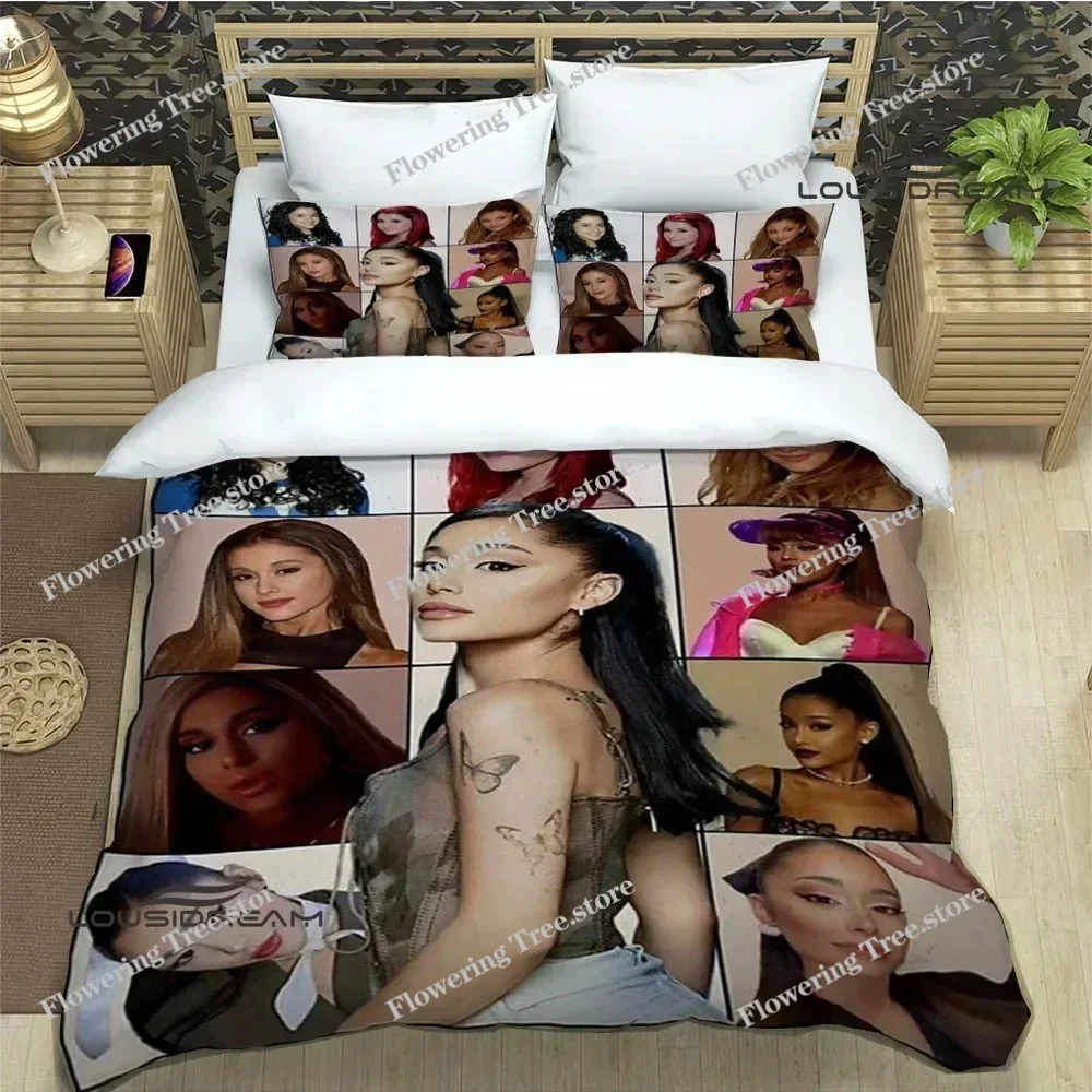 Juego de Ropa de Cama con Estampado de la Cantante Ariana Grande, Juego de Ropa de Cama Exquisito, Juego de Funda Nórdica y Edredón, Juego de Ropa de Cama de Lujo, Regalo de Cumpleaños