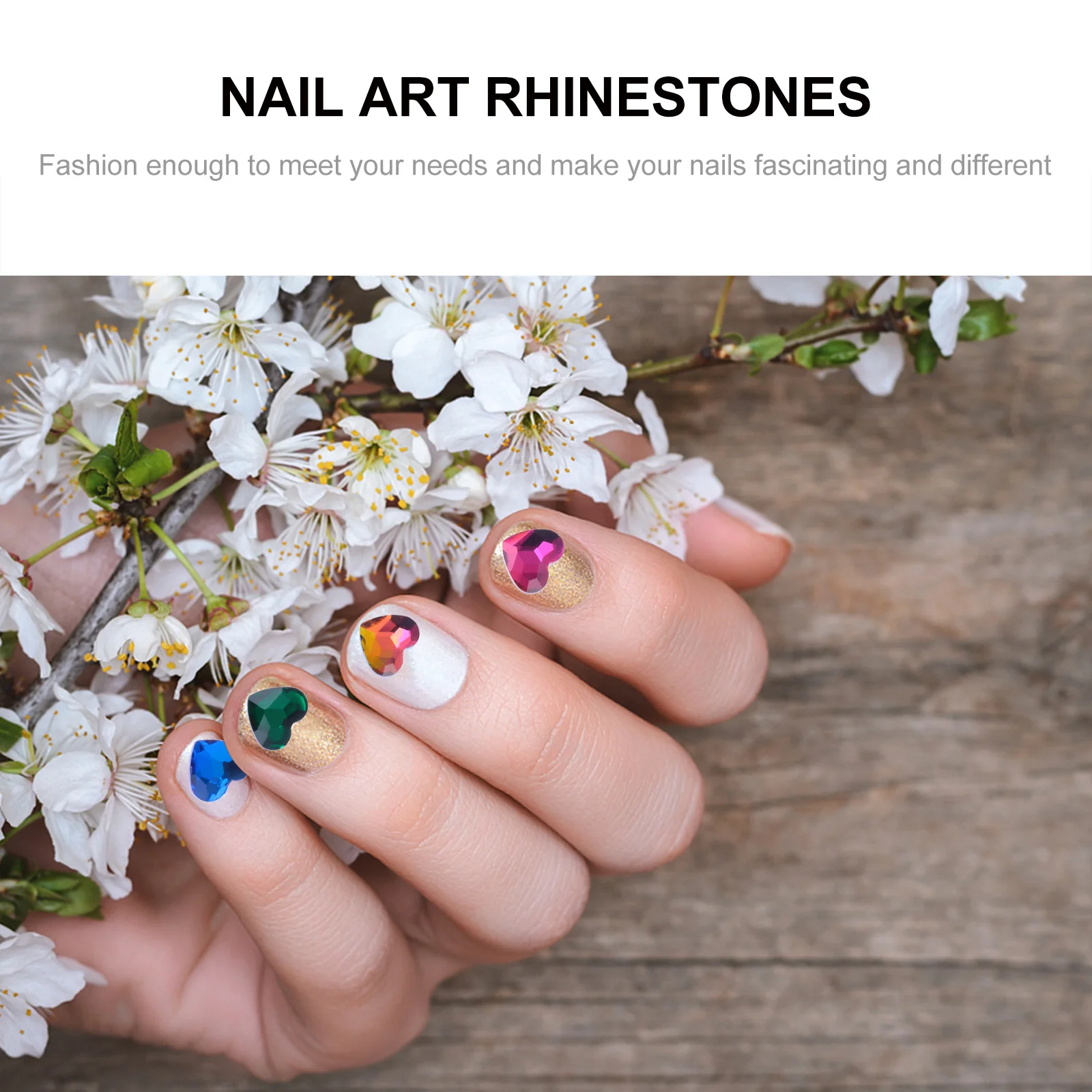 สติ๊กเกอร์ติดเล็บรูปหัวใจ 50 ชิ้น ประดับเพชร ตกแต่งเล็บแบบ DIY สำหรับเสื้อผ้า เครื่องประดับ กระเป๋า กีตาร์