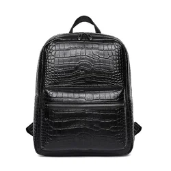 Double Shoulder Men's Head Leather Backpack School Leisure Computer Bag Fashion High Schoolbag Luxury Designer Handbag Backbag