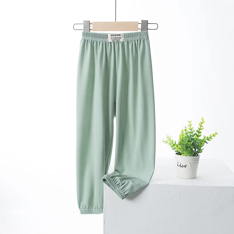 Children's Mosquito Repellent Pants Summer Boys and Girls Ice Silk Loose Wide Leg Pants for Babies To Wear Outdoors Casual Pants