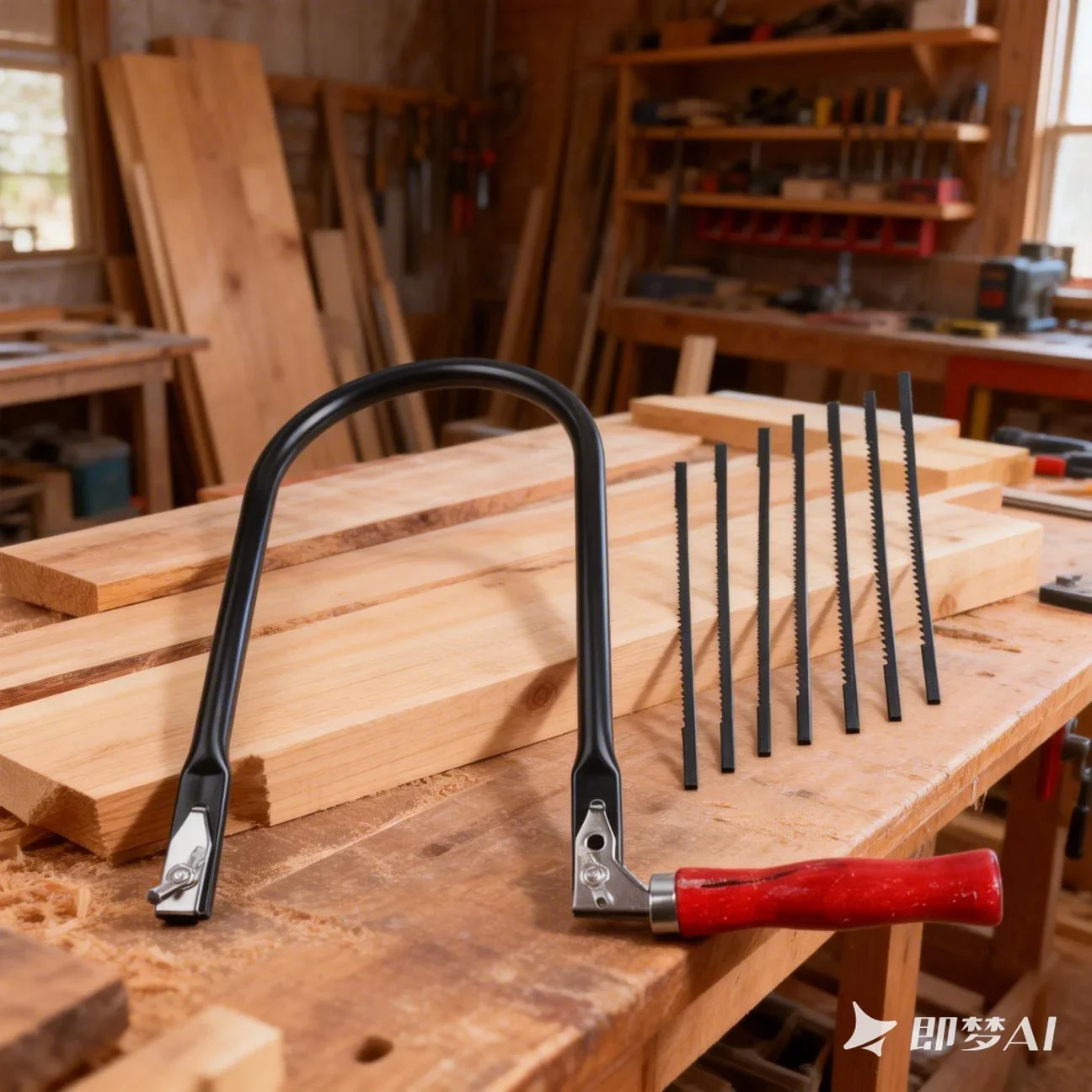 u字型フレットソー-260mmフレーム-8枚刃付き-木材・プラスチック・金属切断用-調整可能ツール-diyクラフトや大工仕事用