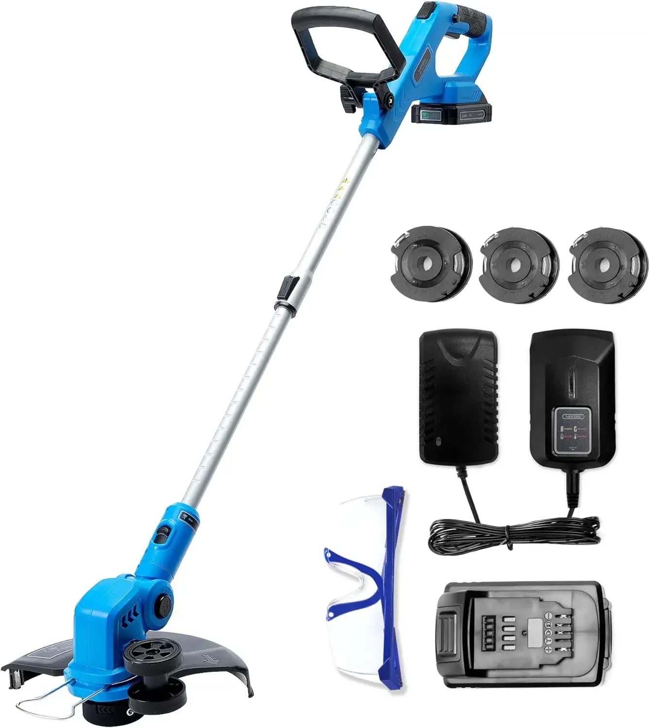 

Weed Wacker Battery Powered, 20V Cordless String Trimmer & Edger, 12 Inch Weed Eater with 3 Spools, Edger Lawn Tool