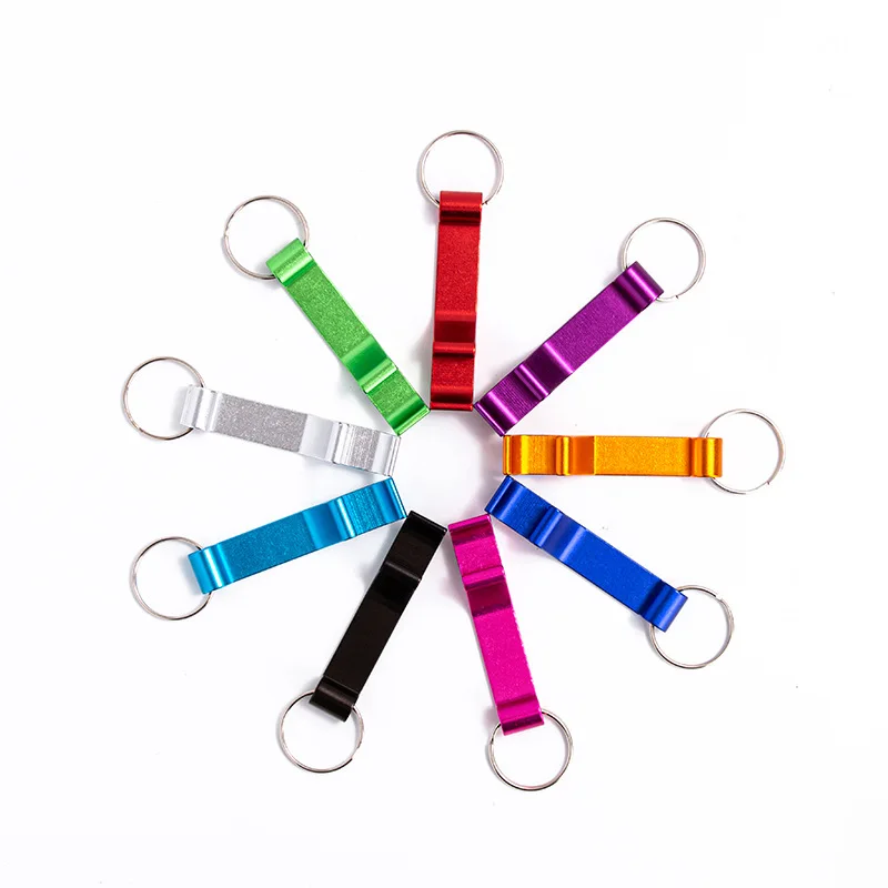 1pcs Beer Bottle Opener Keychain Key Ring Multi Function Can Opener Handy Tool for Home Bar Camping