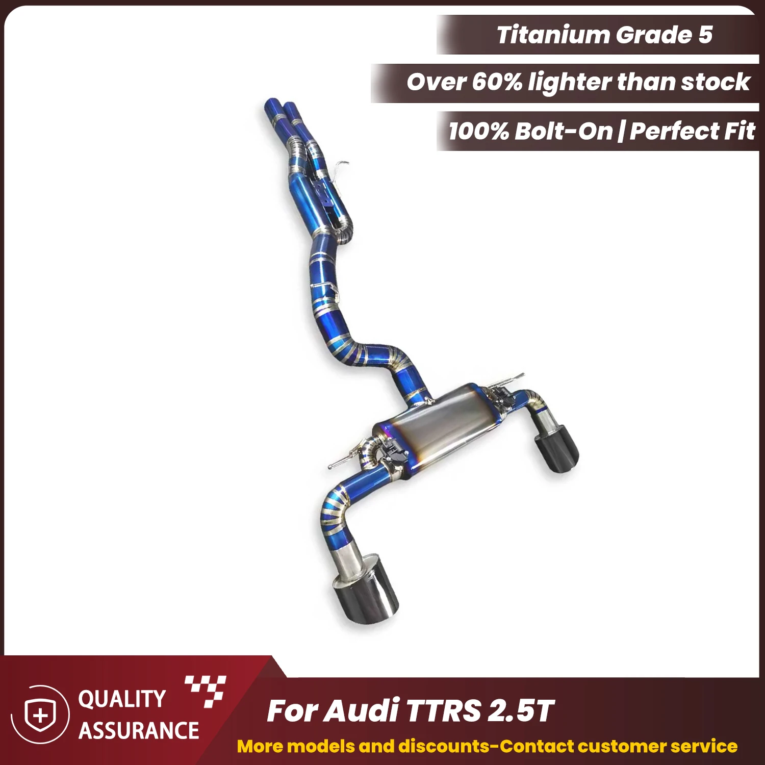 

Aggressive Exhaust Sound ECCF Titanium Valved Catback Exhaust For Audi TTRS 2.5T Performance Upgrade Easy Installation