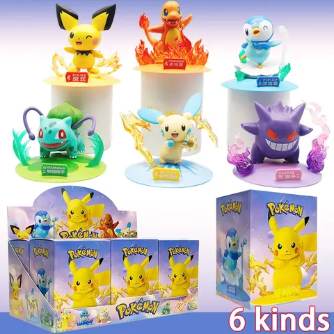 Pokemon Series Blind Box Pikachu Mewtwo Anime Figures Ornaments Dolls Gardevoir Sylveon Model Fans Desktop Car Christmas Gift