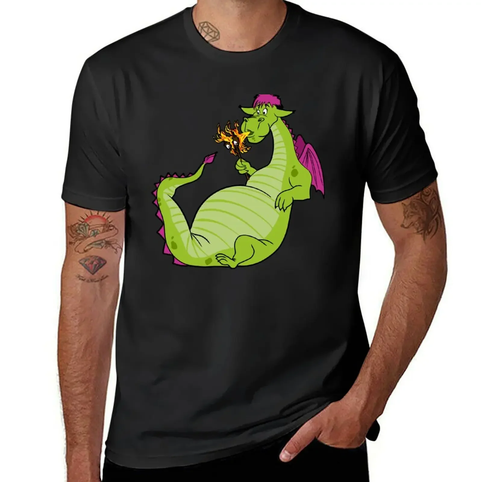 Elliot the Fire Breathing Dragon T-Shirt graphics hippie clothes summer clothes street wear Men's clothing