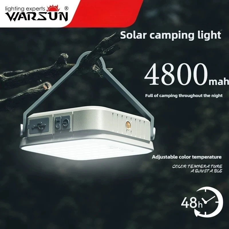 

4800mAh Solar LED Camping Light CP36 Portable Tent Lantern 48Hrs Runtime USB Rechargeable Outdoor Emergency Light