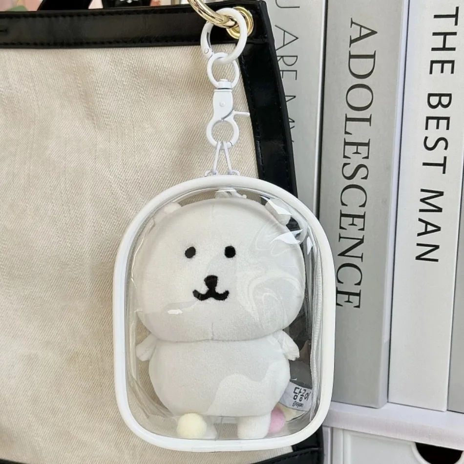 Transparente, verdickte Baumwoll-Plüsch-Puppen-Ausstellungs- und Aufbewahrungstasche, staubdicht, mit Schlüsselanhänger, Mini-Tasche für Puppenzubehör – Detail 5