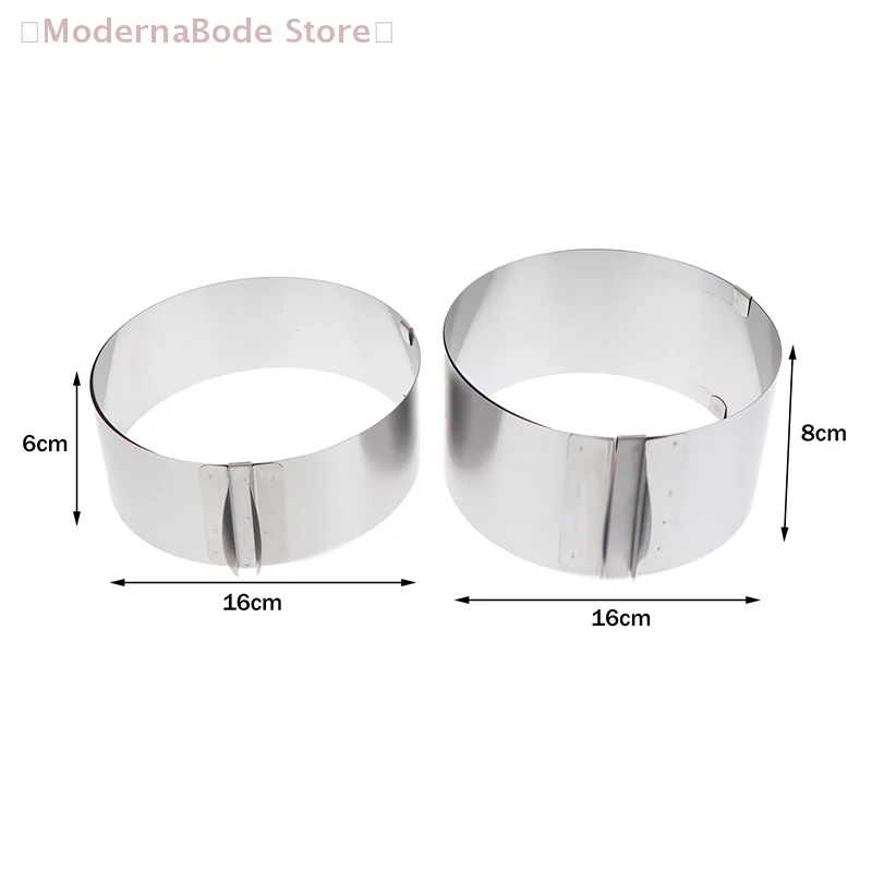 Stainless Steel 6-8cm Adjustable Telescopic Mousse Ring Circle Mold Rustproof With Scale Round Cake Rings Reusable Baking Tool