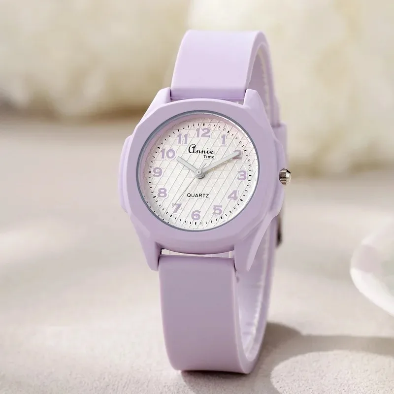 

New Macaron Little Fresh Student Watch for Girls Children Candy Colors Middle and High School Students Watch