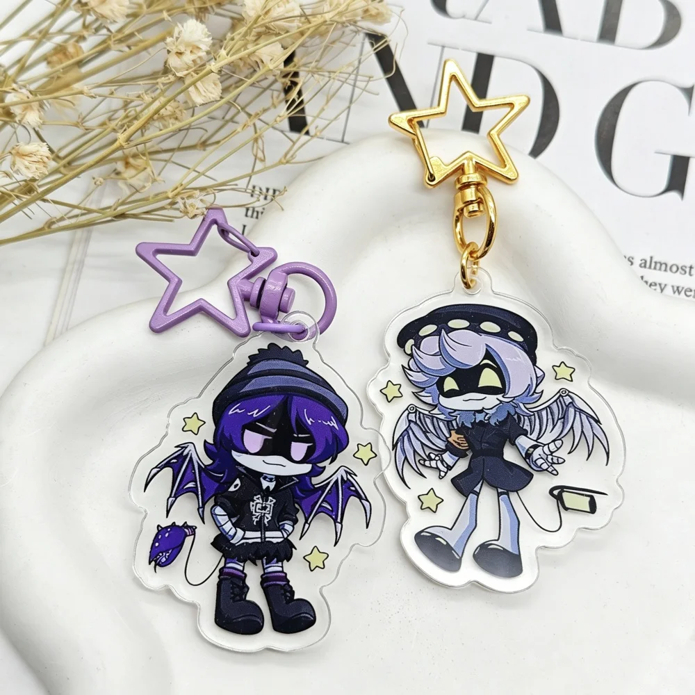 

Anime Murder Drones N and Uzi Chibi Cosplay Keychain Acrylic Two-sided Key Chain Bag Pendant Decoration Star Keyring Accessory