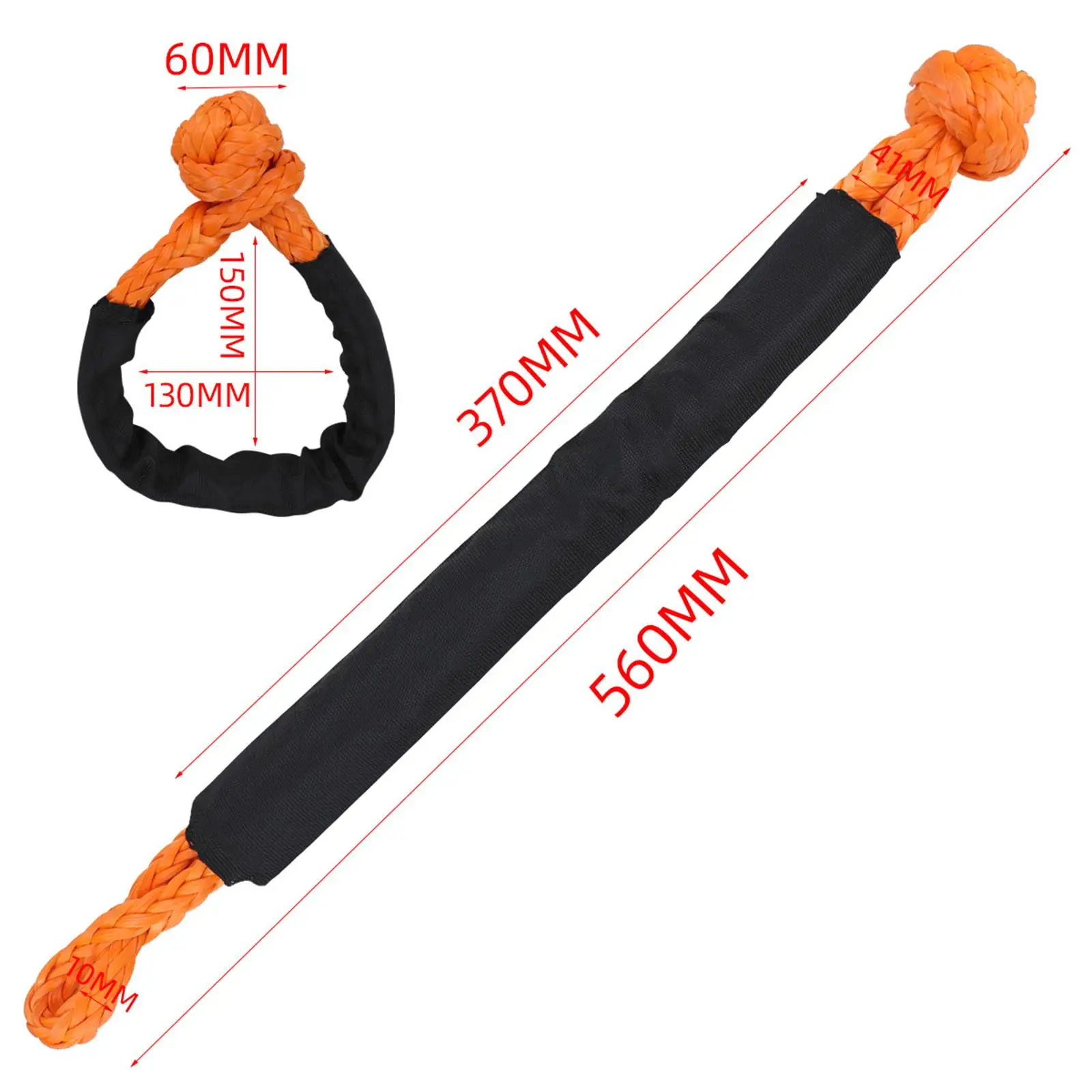 Manille souple en Fiber synthétique pour bateau, accessoires génériques polyvalents pour camion ATV de 22 pouces de Long avec manchon de protection