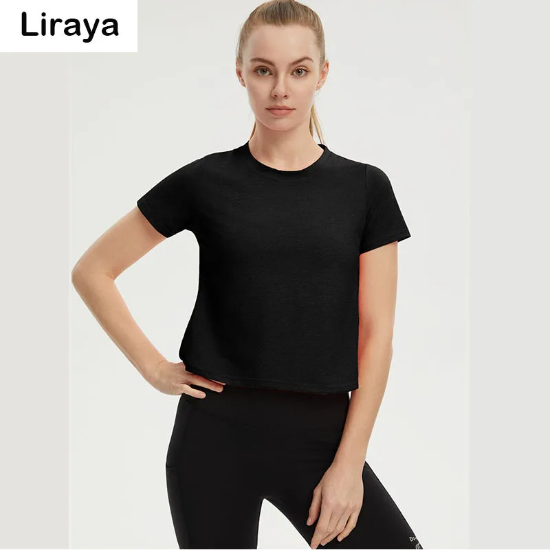 

Сексуальный женский топ для йоги с перекрученной спинкой, круглым вырезом, дышащей сеткой, свободный укороченный кроп-топ с коротким рукавом для фитнеса, пилатеса, спортзала, спортивная одежда